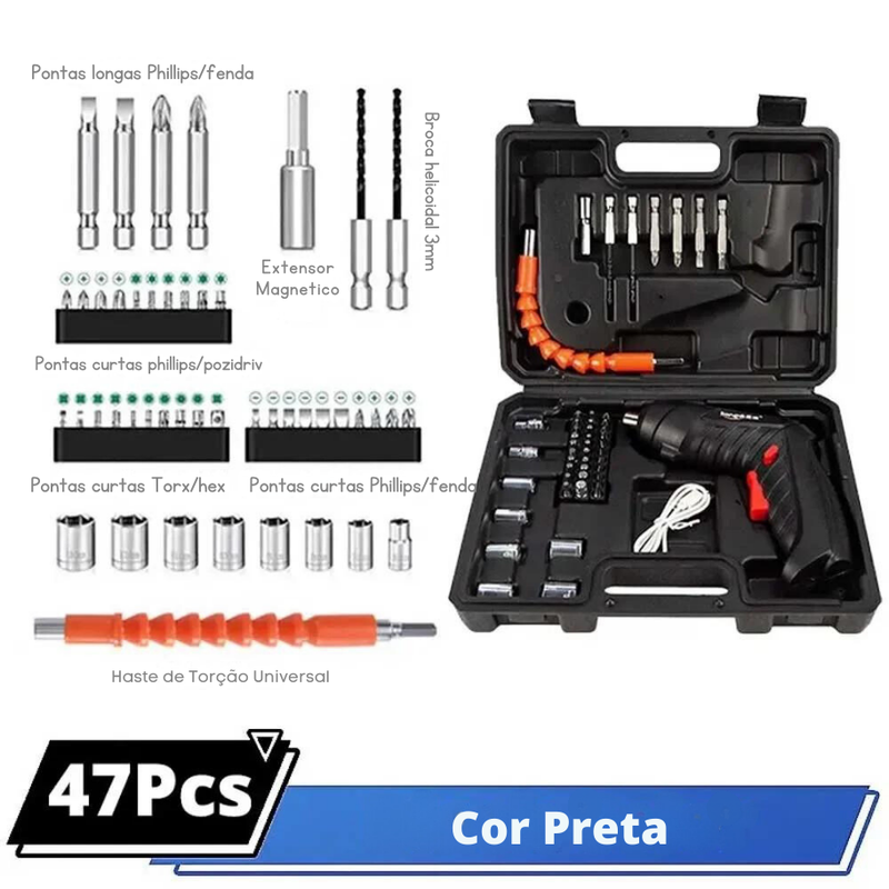 Chave De Fenda Eletrica Recarregavel