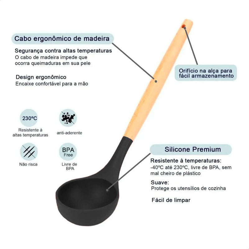 Conjunto De Utensílios De Silicone; Jogo De Utensílios Silicone; Conjunto De Cozinha Silicone